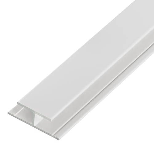 S-Polytec Aluminium H- Profil, Alu Verbindungsprofil, Aluprofil H für Doppelstegplatten, HPL- Platten 6mm WEIß, verschiedene Längen Größe (10, H- Profil (1 Meter), 6mm Weiß) von S-Polytec