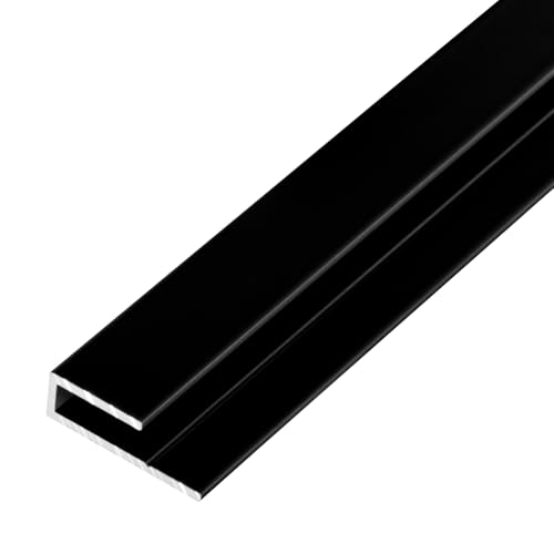 S-Polytec Aluminium U- Profil, Alu Abschlussprofil, Aluprofil für Aluverbund Platten 3mm, SCHWARZ, verschiedene Längen Größen (5, U- Profil (2 Meter), 3mm Schwarz) von S-Polytec