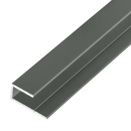 S-Polytec Aluminium U- Profil, Alu Abschlussprofil, Aluprofil für Aluverbund Platten 6mm, GRAU, verschiedene Längen Größen (5, U- Profil (2 Meter), 6mm GRAU) von S-Polytec