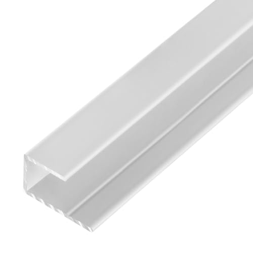 S-Polytec Aluminium U- Profil, Alu Abschlussprofil, Aluprofil für Aluverbund Platten 8mm, WEIß, verschiedene Längen Größen (1, U- Profil (2 Meter), 8mm Weiß) von S-Polytec