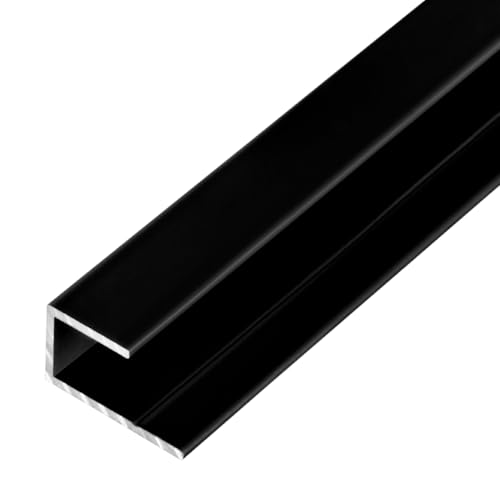 S-Polytec Aluminium U- Profil, Alu Abschlussprofil, Aluprofil für Doppelstegplatten, HPL- Platten, Laminat 8mm, SCHWARZ, verschiedene Längen Größen (1, U- Profil (1 Meter), 8mm Schwarz) von S-Polytec