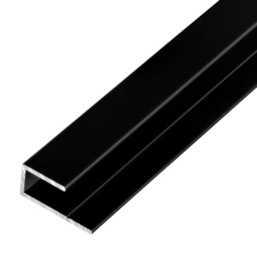 S-Polytec Aluminium U- Profil, Alu Abschlussprofil, Aluprofil für Doppelstegplatten, HPL- Platten 6mm, SCHWARZ, verschiedene Längen Größen (5, U- Profil (2 Meter), 6mm Schwarz) von S-Polytec