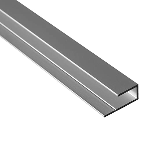 S-Polytec Aluminium U- Profil, Alu Abschlussprofil, Aluprofil für HPL Platten 6mm und 8mm, eloxiert, verschiedene Längen Größen (1, U- Profil (2 Meter)) von S-Polytec