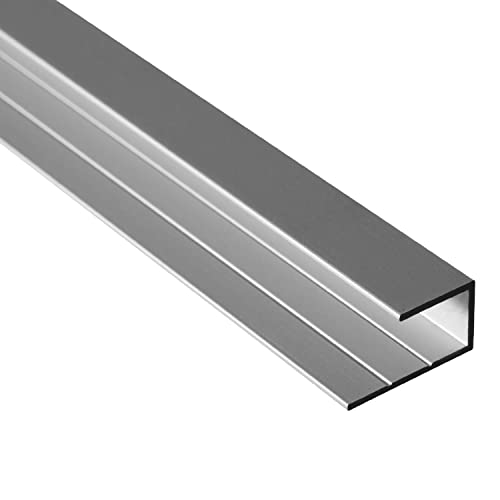 S-Polytec Aluminium U- Profil, Alu Abschlussprofil, Aluprofil für HPL Platten 6mm und 8mm, eloxiert, verschiedene Längen Größen (1, U- Profil 8mm (2 Meter)), Silber von S-Polytec