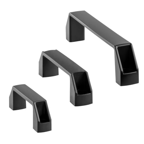 S-Polytec Bügelgriff, Handgriff, Bogengriff, Möbelgriff aus Aluminium und Kunststoff für Konstruktionsprofile, Möbel, 100-200 mm (Kunststoff, 105mm) von S-Polytec