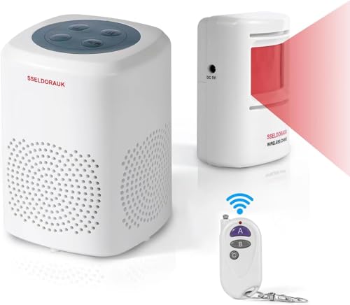 S SELDORAUK Hund Barking Alarm Bewegungsmelder-Pir drahtloser menschlicher Körper aktivieren Remote Home Security Bewegungsmelder Alarm System (1Receiver+1Detector+1Remote) von S SELDORAUK