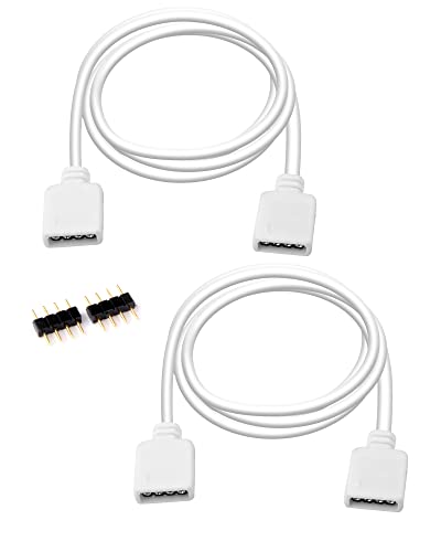 Euroharry 2 Stück LED Strip Verlängerung 4 Polig, RGB Verlängerungskabel für 3528 5050 2835 von S SIENOC