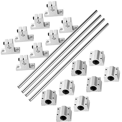 S SIENOC 300mm Linearwelle Ø8mm Linearführung Horizontale Präzisionswelle Linearlager+V-Halterung+Kugellager (Typ-5, 4Set, 300mm) von S SIENOC