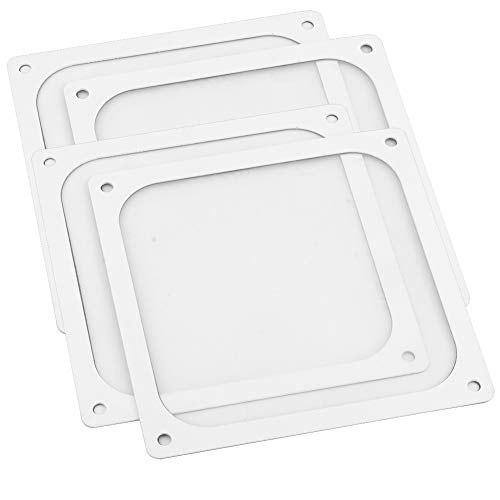 S SIENOC 4 x 140 * 140mm Weiß Lüfterabdeckung mit Ultra-feinem Staubfilter, Schwach magnetisch Montage (4 x Staubfilter, 140 * 140mm, Weiß) von S SIENOC