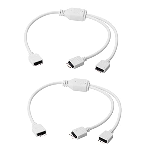 S SIENOC Euroharry 2 Stück LED Strip Verlängerung 4 Polig, RGB Verlängerungskabel für 3528 5050 2835 (1:2 Y VerlängerungKabel) von S SIENOC