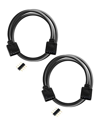 S SIENOC Euroharry 2 Stück LED Strip Verlängerung 4 Polig, RGB Verlängerungskabel für 3528 5050 2835 (1m Schwarz Kabel) von S SIENOC