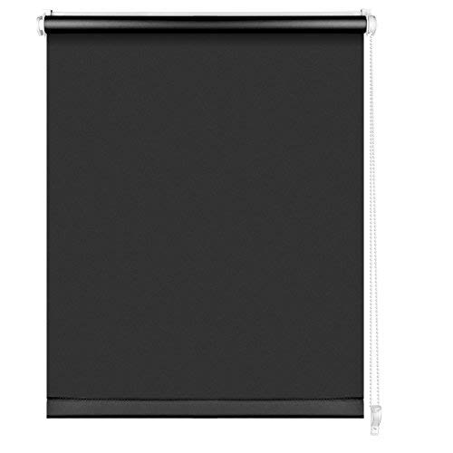 S SIENOC Thermorollo Klemmfix Rollo Verdunkelungsrollo Silberbeschichtung lichtundurchlässig Sichtschutz für Fenster & Türen (Schwarz, 80x150 cm) von S SIENOC
