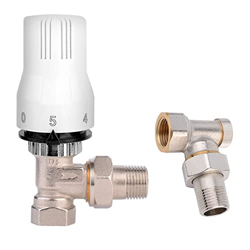S SIENOC Thermostatventil Thermostatkopf Heizkörper Anschluß Set Verschraubung Passen (1/2" Thermostatset Eck+ RLV) von S SIENOC