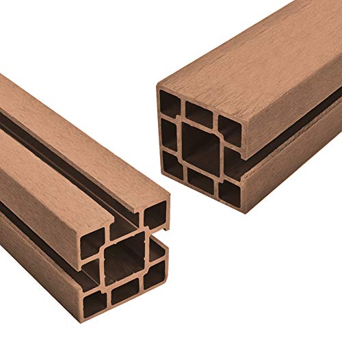 S SIENOC WPC Zaun WPC-Zaun Bildschirm-Zaun Garten Zaun Terrace (1x Pfosten, Hellbraun) von S SIENOC