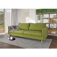 Auris - Modernes Sofa 3-Sitzer mit Schwarz Metall Füßen aus Grün Luxusmicrofaser von S-STYLE MÖBEL
