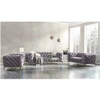 Chesterfield Polstergarnitur 3+2+1 Willow, Grau Samt Chesterfield Polstergarnitur 3+2+1 Willow, Grau Samt von S-STYLE MÖBEL