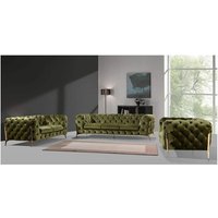 Chesterfield Polstergarnitur 3+2+1 Willow, Olive Samt Chesterfield Polstergarnitur 3+2+1 Willow, Olive Samt von S-STYLE MÖBEL