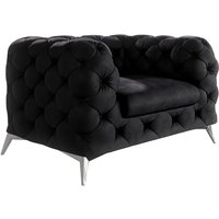 Chesterfield Sessel River mit Metall Füßen, Schwarz Samt Chesterfield Sessel River mit Metall Füßen, Schwarz Samt von S-STYLE MÖBEL