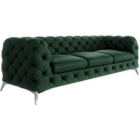 Chesterfield Sofa 3-Sitzer River mit Metall Füßen, Grün Samt Chesterfield Sofa 3-Sitzer River mit Metall Füßen, Grün Samt von S-STYLE MÖBEL