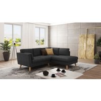 Ecksofa mit Holzfüßen Hannah aus Graphit Luxusmicrofaser Ecksofa mit Holzfüßen Hannah aus Graphit Luxusmicrofaser von S-STYLE MÖBEL
