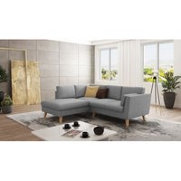 Ecksofa mit Holzfüßen Hannah aus Grau Luxusmicrofaser Ecksofa mit Holzfüßen Hannah aus Grau Luxusmicrofaser von S-STYLE MÖBEL