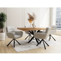 Frank - Polsterstuhl mit 180° Drehfunktion und Nivellierung aus Hellgrau Cord-Stoff Frank - Polsterstuhl mit 180° Drehfunktion und Nivellierung aus Hellgrau Cord-Stoff von S-STYLE MÖBEL