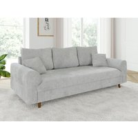 Ivar - Sofa 3 sitzer mit Braun Holzfüßen im skandinavischen Stil aus Hellgrau Chenille-Stoff Ivar - Sofa 3 sitzer mit Braun Holzfüßen im skandinavischen Stil aus Hellgrau Chenille-Stoff von S-STYLE MÖBEL