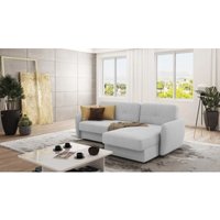 Modernes Ecksofa David mit Schlaffunktion aus Silber Mikrofaser Modernes Ecksofa David mit Schlaffunktion aus Silber Mikrofaser von S-STYLE MÖBEL