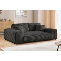 Mollis - Sofa 3 Sitzer aus Dunkelgrau Plüschcord mit schöner Sitzkomfort Mollis - Sofa 3 Sitzer aus Dunkelgrau Plüschcord mit schöner Sitzkomfort von S-STYLE MÖBEL