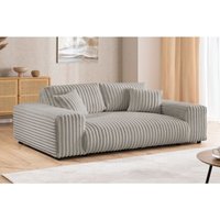 Mollis - Sofa 3 Sitzer aus Hellgrau Plüschcord mit schöner Sitzkomfort Mollis - Sofa 3 Sitzer aus Hellgrau Plüschcord mit schöner Sitzkomfort von S-STYLE MÖBEL