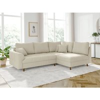 S-style Möbel - Odin - Ecksofa mit Braun Holzfüßen im skandinavischen Stil aus Beige Cord-Stoff S-style Möbel - Odin - Ecksofa mit Braun Holzfüßen im skandinavischen Stil aus Beige Cord-Stoff von S-STYLE MÖBEL