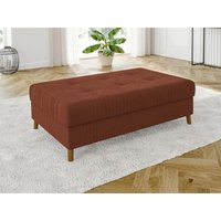 Odin - Hocker mit Braun Holzfüßen im skandinavischen Stil aus Terrakotta Cord-Stoff Odin - Hocker mit Braun Holzfüßen im skandinavischen Stil aus Terrakotta Cord-Stoff von S-STYLE MÖBEL