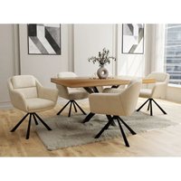 S-style Möbel - Carl - Polsterstuhl mit 180° Drehfunktion und Nivellierung aus Beige Cord-Stoff S-style Möbel - Carl - Polsterstuhl mit 180° Drehfunktion und Nivellierung aus Beige Cord-Stoff von S-STYLE MÖBEL