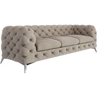 S-style Möbel - Chesterfield Sofa 3-Sitzer River mit Metall Füßen, Creme Samt S-style Möbel - Chesterfield Sofa 3-Sitzer River mit Metall Füßen, Creme Samt von S-STYLE MÖBEL