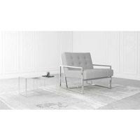 S-style Möbel - Elfriede Loungesessel mit Silber Füßen aus Grau Bouclé-Stoff S-style Möbel - Elfriede Loungesessel mit Silber Füßen aus Grau Bouclé-Stoff von S-STYLE MÖBEL