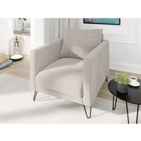 S-style Möbel - Harmony - Moderner Sessel aus Taupe Chenille-Stoff mit Hohen Schwarzen Metallfüßen S-style Möbel - Harmony - Moderner Sessel aus Taupe Chenille-Stoff mit Hohen Schwarzen Metallfüßen von S-STYLE MÖBEL