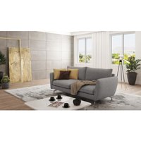 S-style Möbel - Modernes Sofa 3-Sitzer Lisa mit Metall Füßen, Grau Microfaser S-style Möbel - Modernes Sofa 3-Sitzer Lisa mit Metall Füßen, Grau Microfaser von S-STYLE MÖBEL