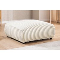 Mollis - Hocker aus Hellbeige Plüschcord schöner Sitzkomfort von S-STYLE MÖBEL