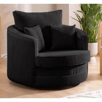 Ted - Drehsessel Love Seat xxl 360 Grad drehbar aus Schwarz Cord-Stoff Ted - Drehsessel Love Seat xxl 360 Grad drehbar aus Schwarz Cord-Stoff von S-STYLE MÖBEL