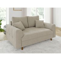 S-style Möbel - Viggo - Sofa 2 sitzer mit Braun Holzfüßen im skandinavischen Stil aus Beige Boucle-Stoff S-style Möbel - Viggo - Sofa 2 sitzer mit Braun Holzfüßen im skandinavischen Stil aus Beige Boucle-Stoff von S-STYLE MÖBEL