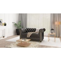 Schwarz Chesterfield Sofa 2-sitzer Lukas mit Schlaffunktion Schwarz Chesterfield Sofa 2-sitzer Lukas mit Schlaffunktion von S-STYLE MÖBEL