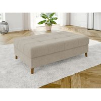 Viggo - Hocker mit Braun Holzfüßen im skandinavischen Stil aus Beige Boucle-Stoff Viggo - Hocker mit Braun Holzfüßen im skandinavischen Stil aus Beige Boucle-Stoff von S-STYLE MÖBEL