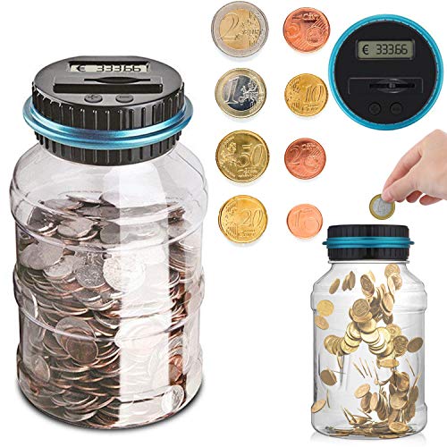 SUNSBELL Digitale Spardose mit Zähler, Große Sparschwein mit LCD Anzeige, Euro Geld Sparen Box Münze Jar Sparbüchse Münzzähler, Automatisch Sparen für Kinder Erwachsene Geschenk SUNSBELL Digitale Spardose mit Zähler, Große Sparschwein mit LCD Anzeige, Euro Geld Sparen Box Münze Jar Sparbüchse Münzzähler, Automatisch Sparen für Kinder Erwachsene Geschenk von S SUNSBELL