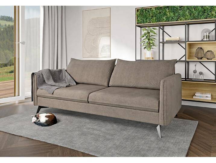 S-Style Möbel Calais - Modernes Sofa 3-Sitzer mit Schwarz Metall Füßen aus Luxusmicrofaser - Dunkelbeige S-Style Möbel Calais - Modernes Sofa 3-Sitzer mit Schwarz Metall Füßen aus Luxusmicrofaser - Dunkelbeige von S-Style Möbel