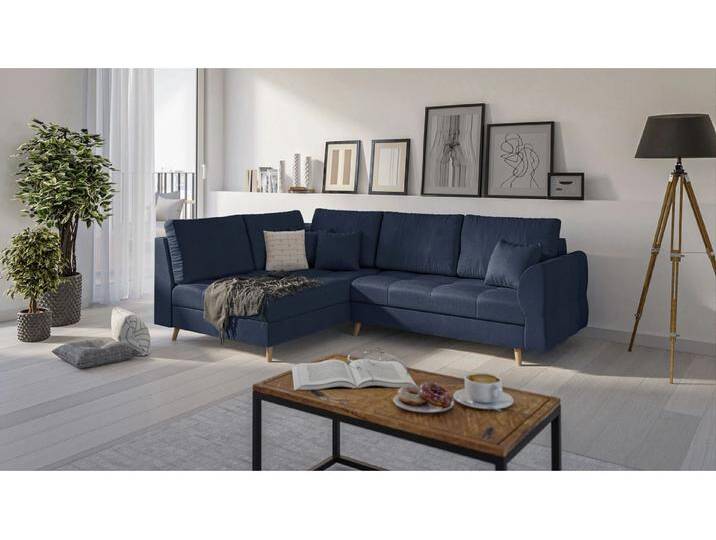 S-Style Möbel Charlotte - Ecksofa mit Holzfüßen im skandinavischen Stil - Dunkelblau S-Style Möbel Charlotte - Ecksofa mit Holzfüßen im skandinavischen Stil - Dunkelblau von S-Style Möbel