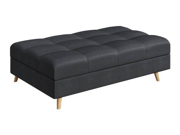 S-Style Möbel Charlotte - Fußhocker mit Holzfüßen im skandinavischen Stil - Anthrazit von S-Style Möbel