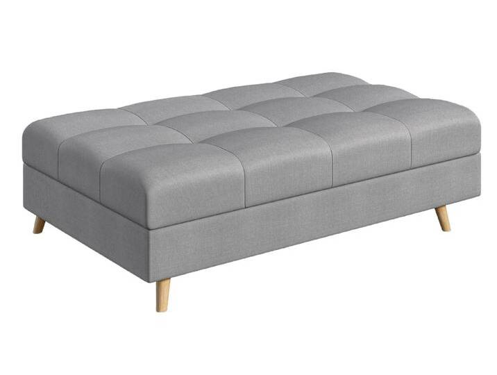 S-Style Möbel Charlotte - Fußhocker mit Holzfüßen im skandinavischen Stil - Grau von S-Style Möbel