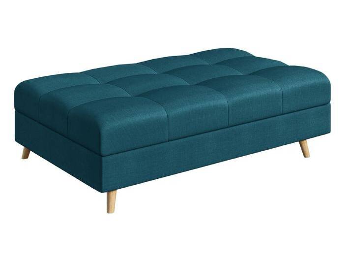 S-Style Möbel Charlotte - Fußhocker mit Holzfüßen im skandinavischen Stil - Blau von S-Style Möbel