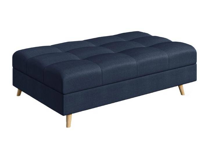 S-Style Möbel Charlotte - Fußhocker mit Holzfüßen im skandinavischen Stil - Dunkelblau von S-Style Möbel