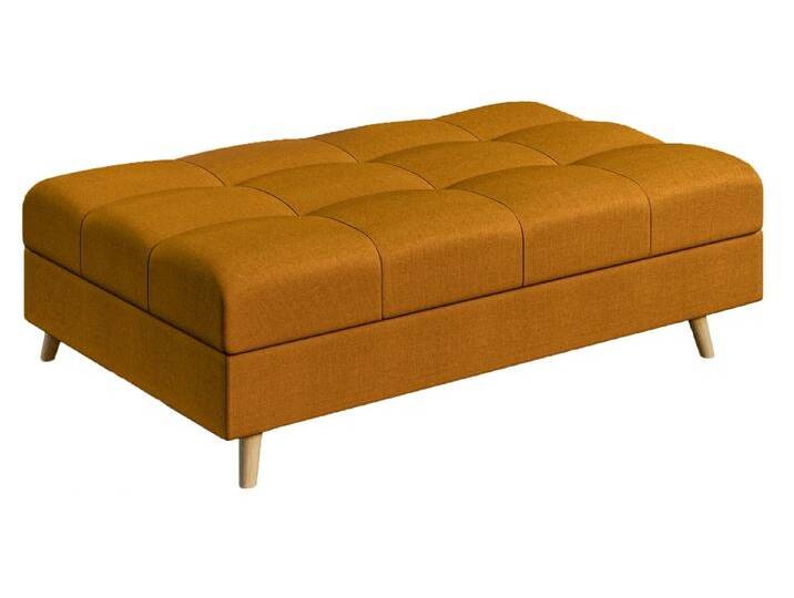 S-Style Möbel Charlotte - Fußhocker mit Holzfüßen im skandinavischen Stil - Gelb von S-Style Möbel